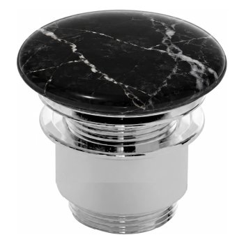 Ventil de scurgere click-clack Scarabeo 1¼", capac ceramic marble black, corp cromat